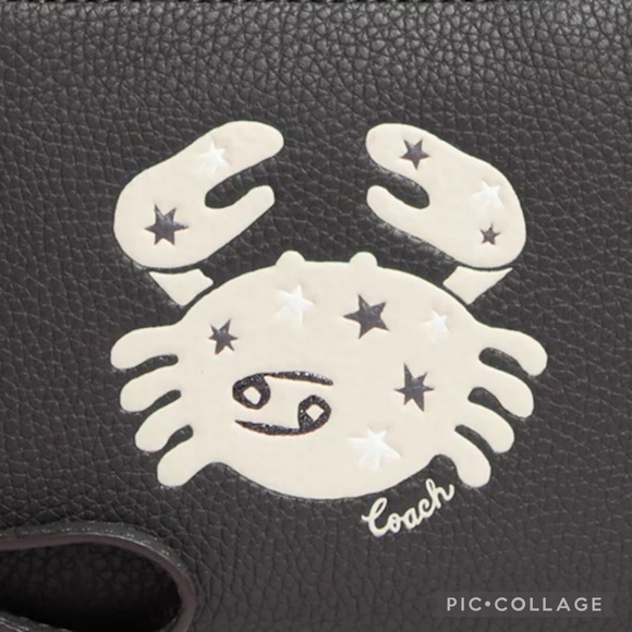 Coach Corner Zip Wristlet with Cancer βοΈ New - Picture 5 of 7